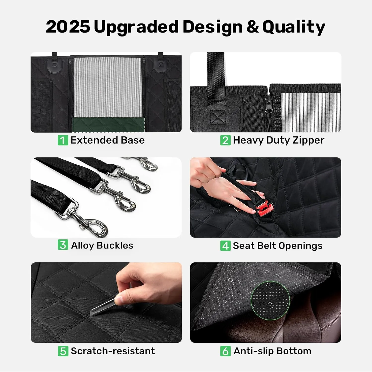Zanch 2025 Upgraded Dog Car Seat Cover, 400 lbs Heavy Duty Hard Bottom, Waterproof & Anti-Scratch Back Seat Protector, Nonslip Pet Hammock Extender for Cars, SUV, Trucks, Standard-Orange