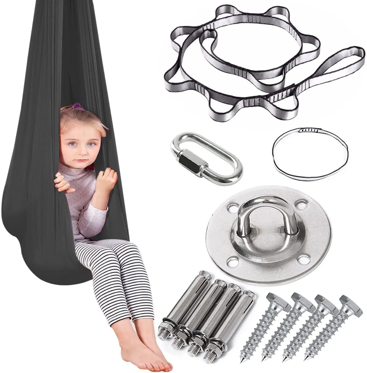ZCYBHD Breathable Mesh Hammock with Load-Bearing 200kg Indoor Physical Swing Active Aerial Yoga Swing for Kids and Adult with Special Needs Sensory Integration