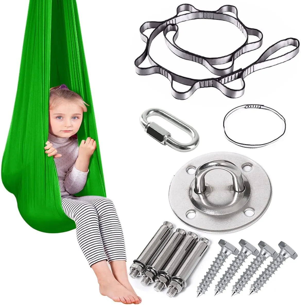 ZCYBHD Breathable Mesh Hammock with Load-Bearing 200kg Indoor Physical Swing Active Aerial Yoga Swing for Kids and Adult with Special Needs Sensory Integration