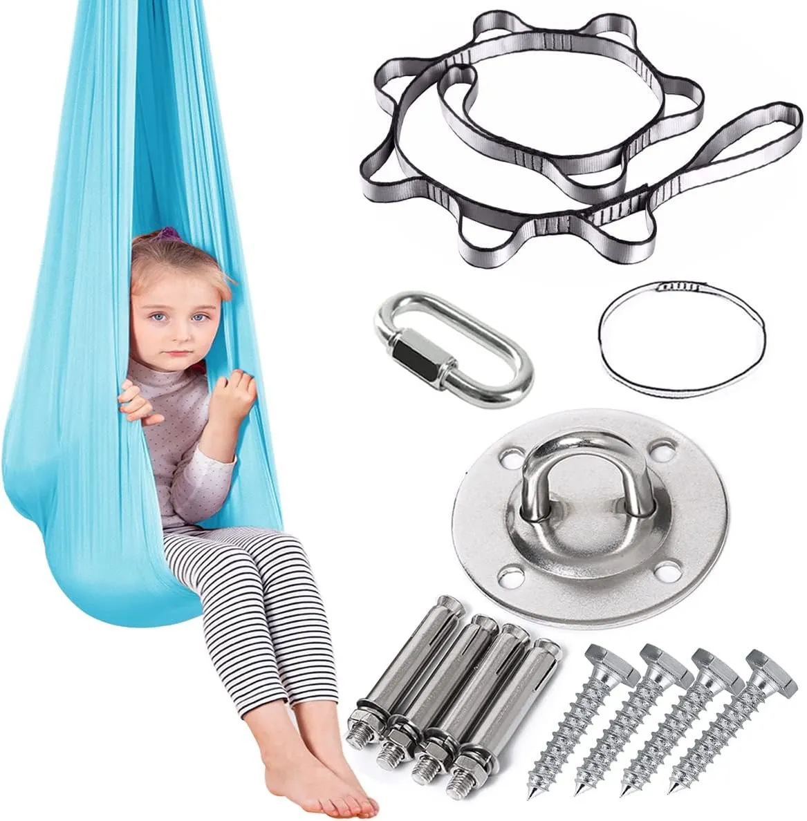 ZCYBHD Breathable Mesh Hammock with Load-Bearing 200kg Indoor Physical Swing Active Aerial Yoga Swing for Kids and Adult with Special Needs Sensory Integration