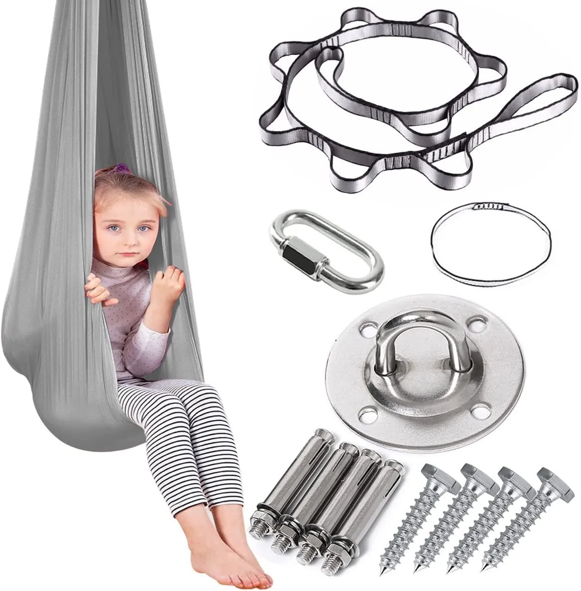 ZCYBHD Breathable Mesh Hammock with Load-Bearing 200kg Indoor Physical Swing Active Aerial Yoga Swing for Kids and Adult with Special Needs Sensory Integration