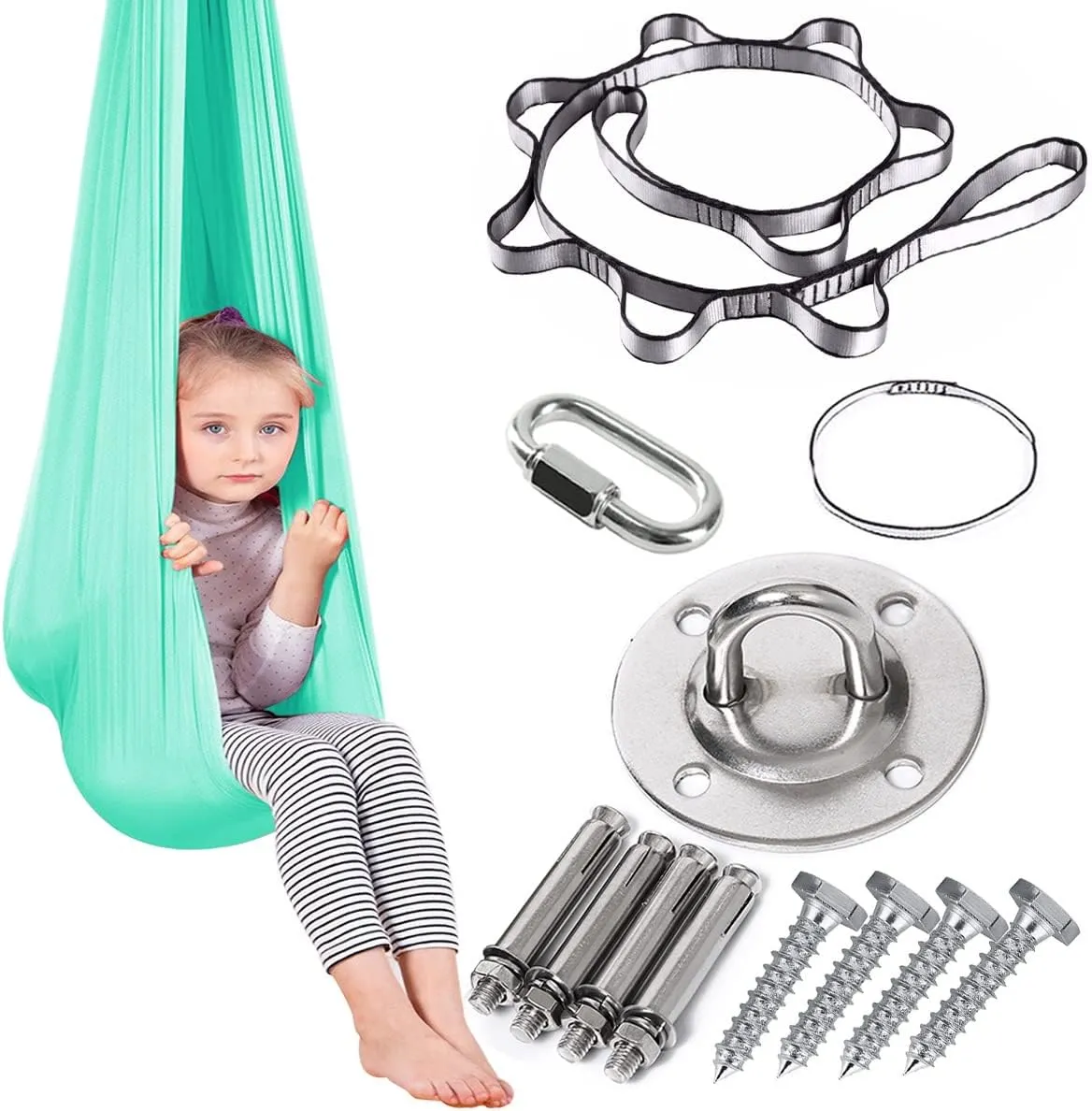 ZCYBHD Breathable Mesh Hammock with Load-Bearing 200kg Indoor Physical Swing Active Aerial Yoga Swing for Kids and Adult with Special Needs Sensory Integration