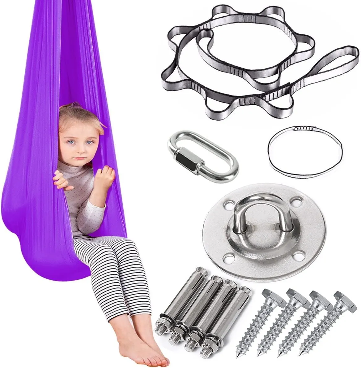 ZCYBHD Breathable Mesh Hammock with Load-Bearing 200kg Indoor Physical Swing Active Aerial Yoga Swing for Kids and Adult with Special Needs Sensory Integration