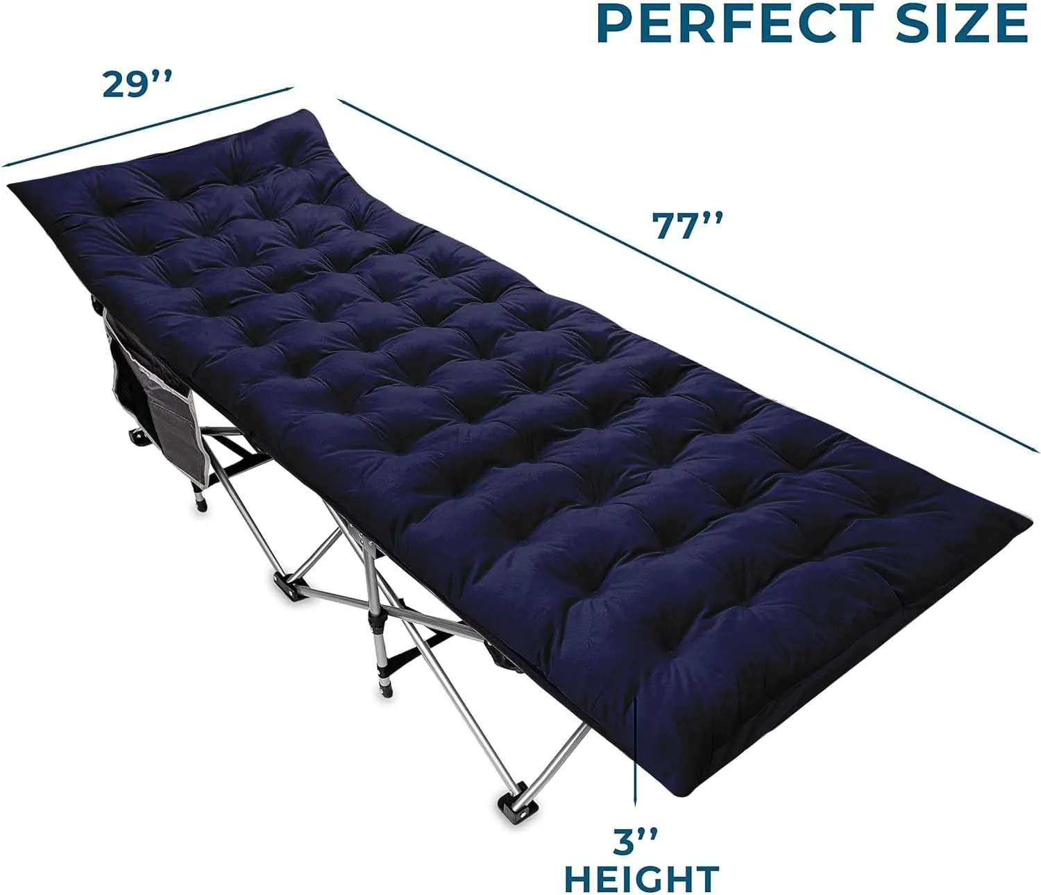 Zento Camping Cot Mattress Foam Pad for Adults – Thick Soft Ultra Comfort Sleeping Pad for Traveling Hiking Outdoor or Indoor Use – Lightweight Easy to Carry Foldable Waterproof Adult Cot Mattress