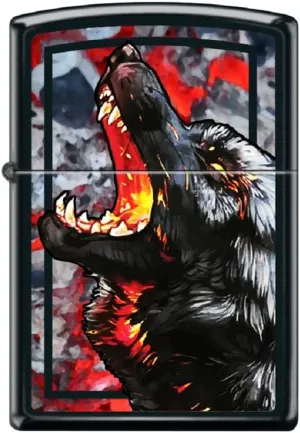 Zippo Lighter- Wolf Design Windproof Lighter Fire Wolf #Z6000