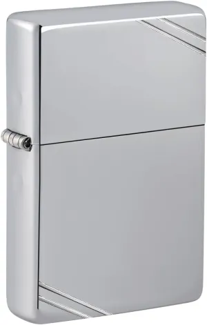 Zippo Vintage High Polish Chrome with Slashes Pocket Lighter