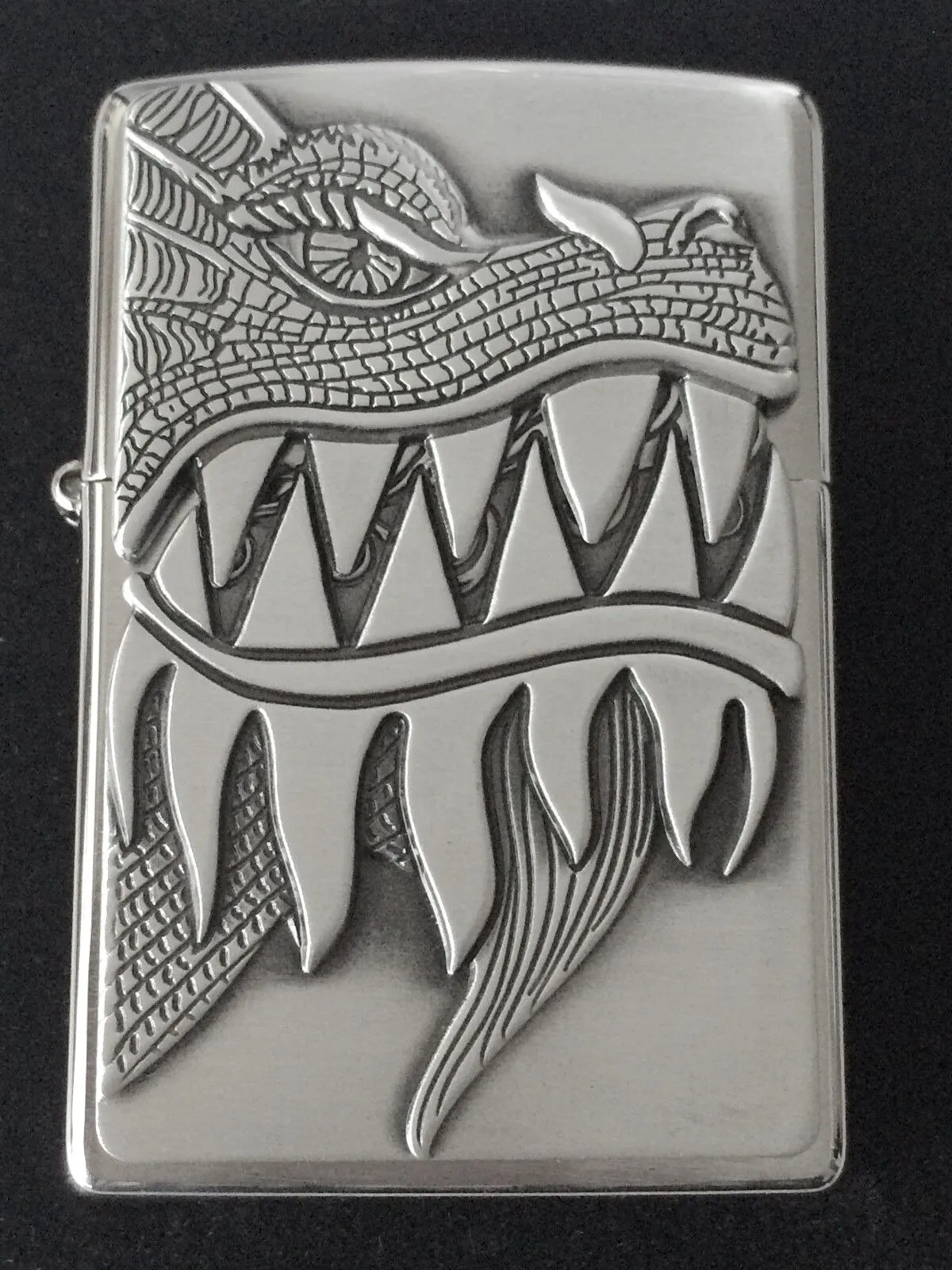 Zippo Windproof Fire Breathing Dragon Lighter, 28969, New In Velour Box