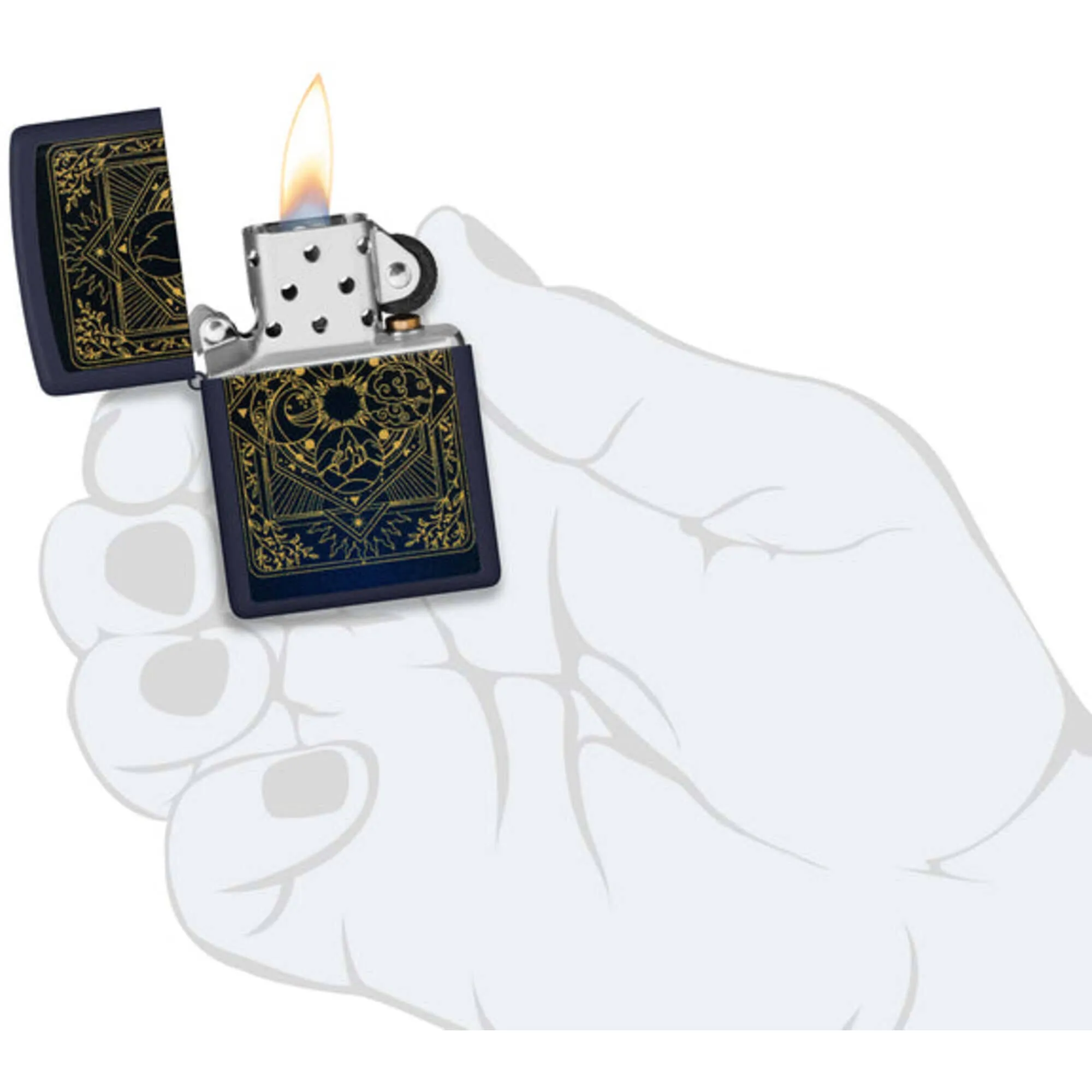 Zippo Windproof Lighter Elements Color Image Design Navy Matte Finish 48958