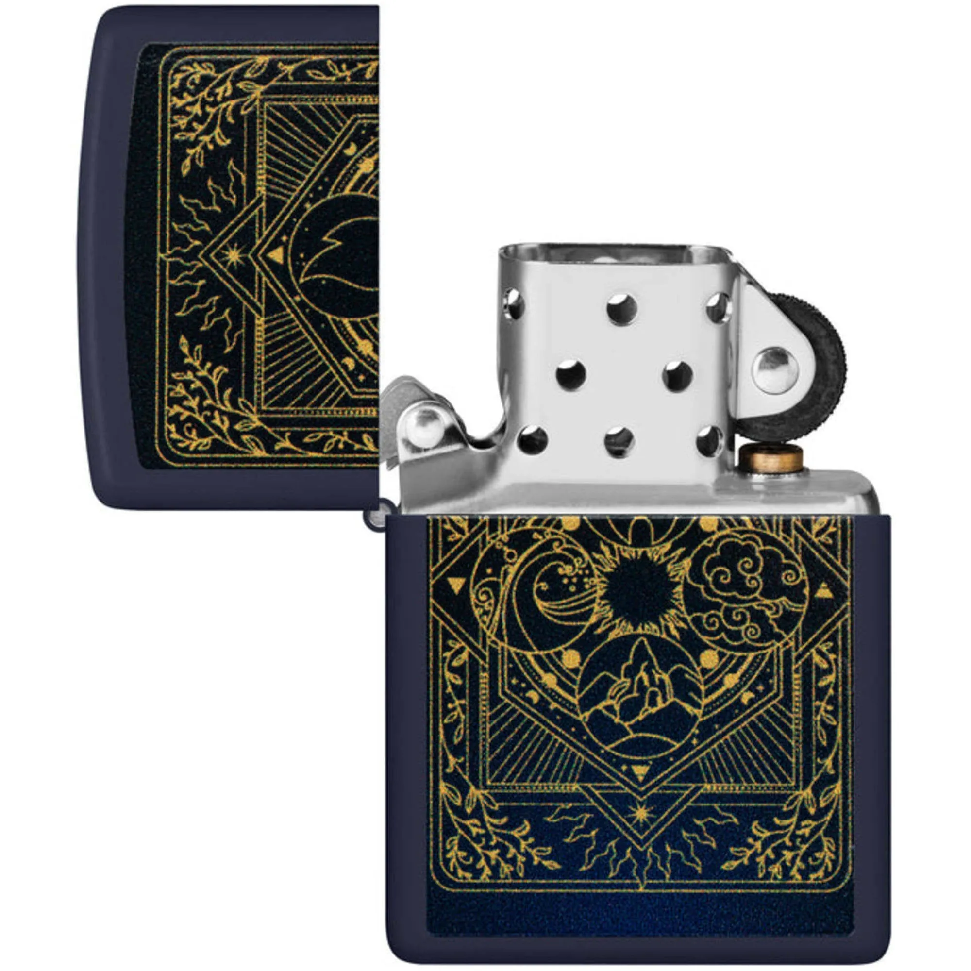 Zippo Windproof Lighter Elements Color Image Design Navy Matte Finish 48958