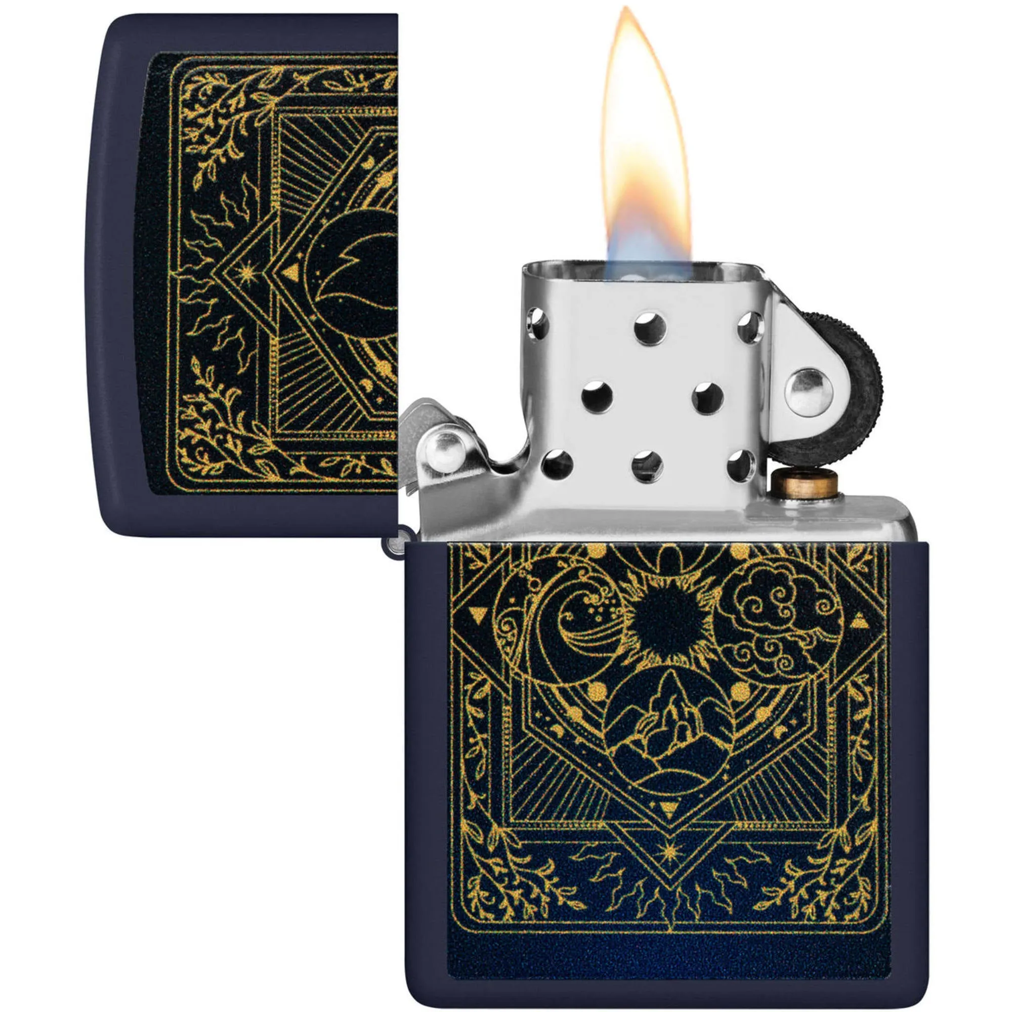 Zippo Windproof Lighter Elements Color Image Design Navy Matte Finish 48958