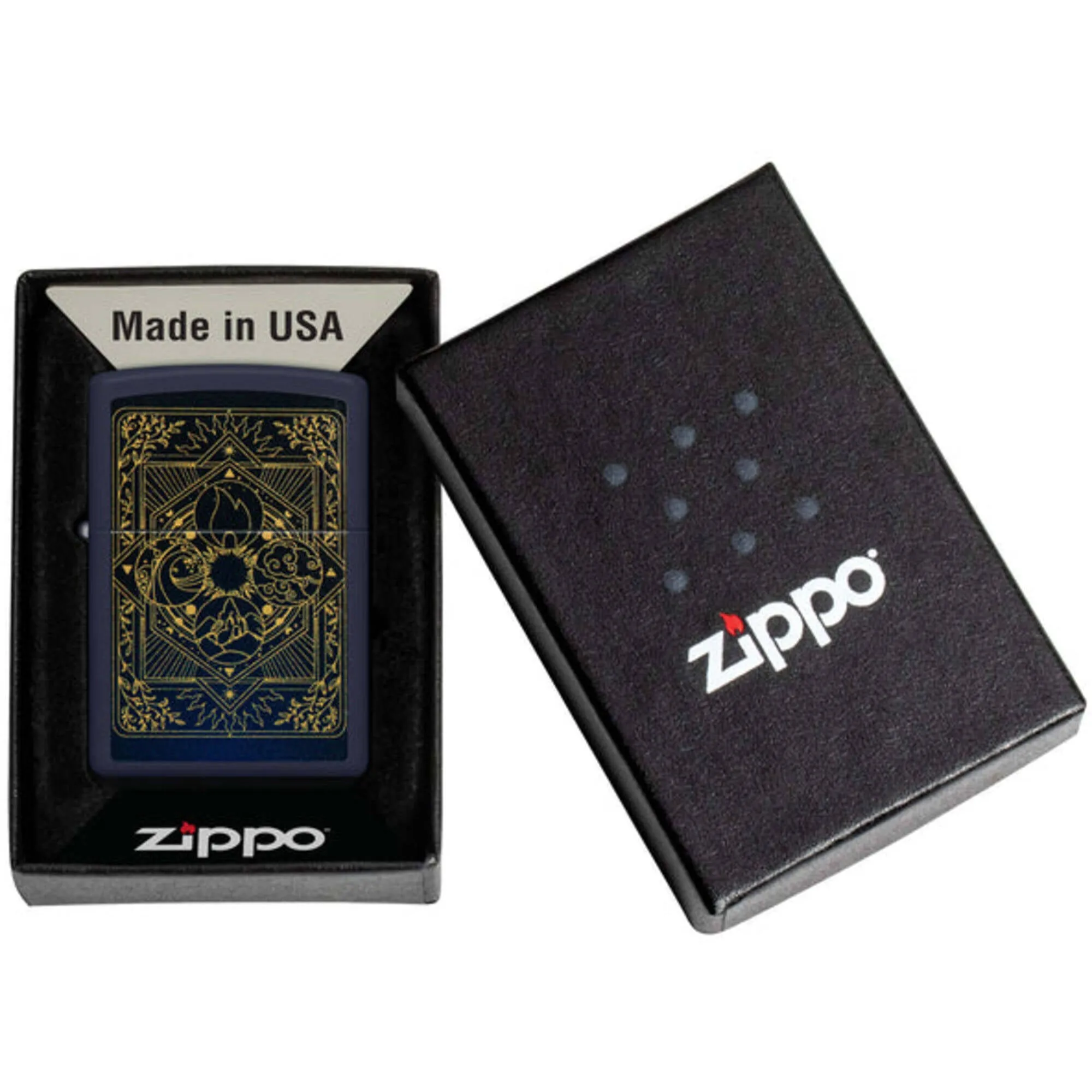 Zippo Windproof Lighter Elements Color Image Design Navy Matte Finish 48958