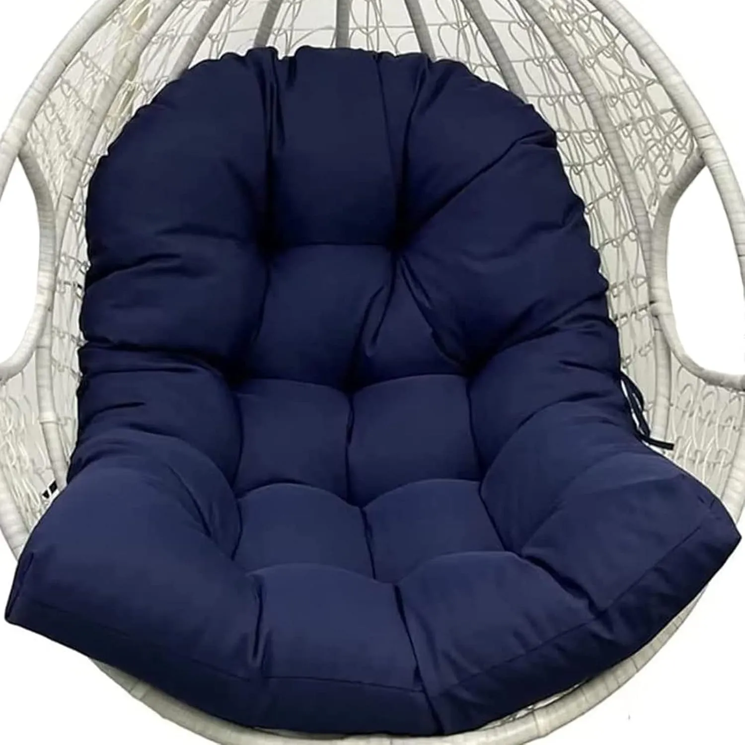 ZTGL Hanging Basket Seat Cushion, Thicken Hanging Egg Chair Cushion, Waterproof Basket Chair Cushion for Patio Garden, Outdoor Basket Egg Chair Seat Pads Back Cushion,Navy Blue