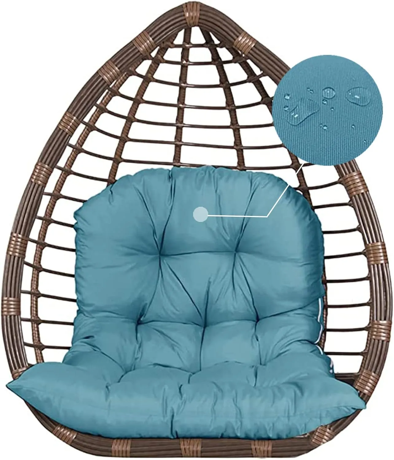 ZTGL Hanging Basket Seat Cushion, Thicken Hanging Egg Chair Cushion, Waterproof Basket Chair Cushion for Patio Garden, Outdoor Basket Egg Chair Seat Pads Back Cushion,Navy Blue